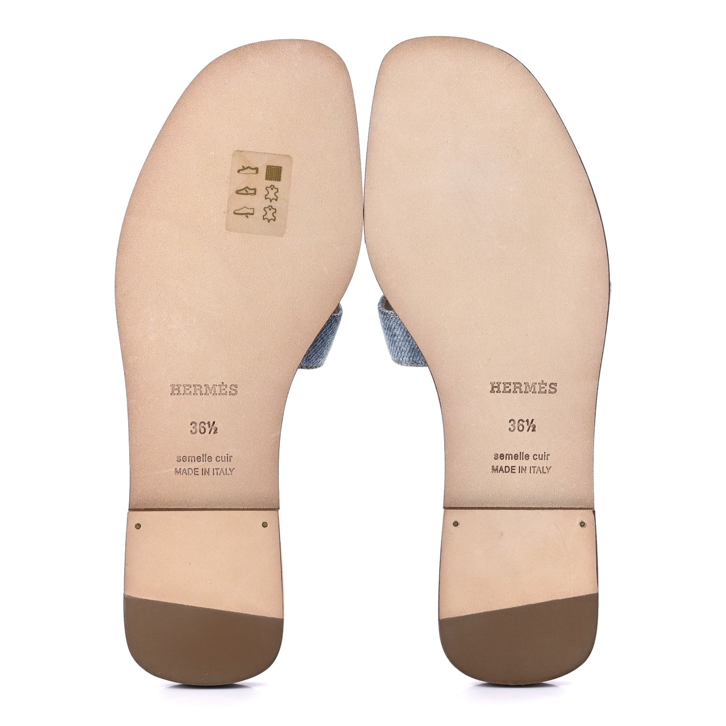 Denim Canvas Oran Sandals 36.5 Bleu Clair