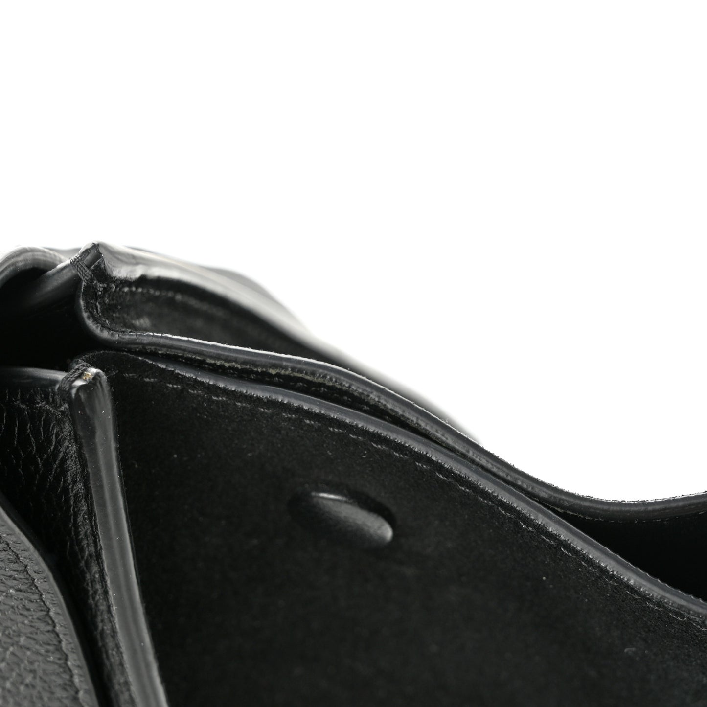 Drummed Calfskin Suede Small Trapeze Black