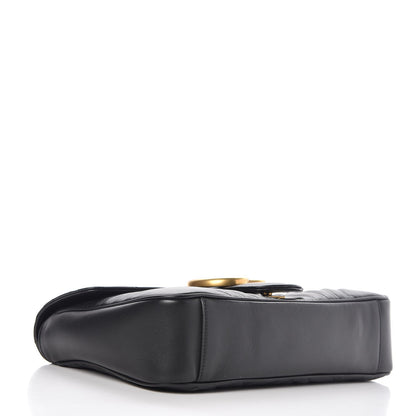 Gucci Calfskin Matelasse Medium GG Marmont Shoulder Bag Black 4 of 7
