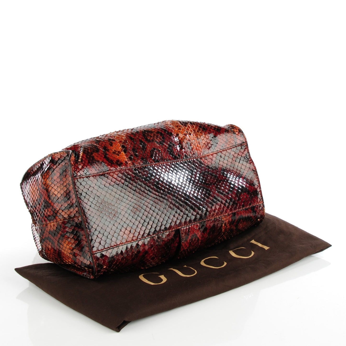 Python Large Soft Stirrup Shoulder Bag Red