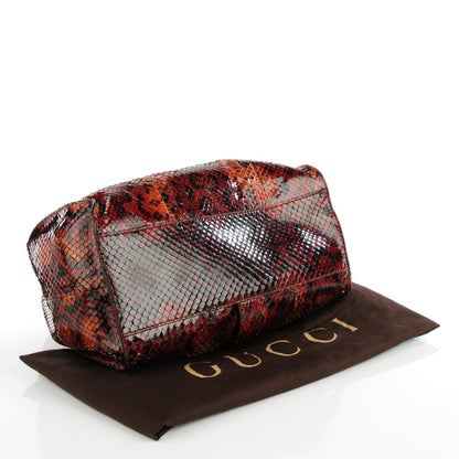 Gucci Python Large Soft Stirrup Shoulder Bag Red 4 of 7