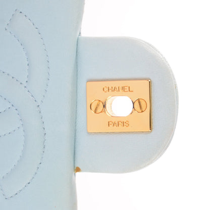 Chanel Lambskin Quilted Mini Square Flap Light Blue 12 of 16