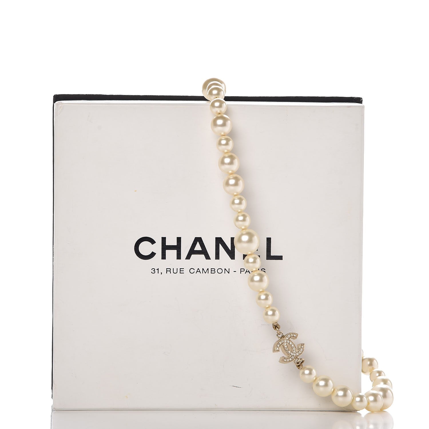 Chanel Crystal Pearl CC Short Necklace Gold 5 of 6