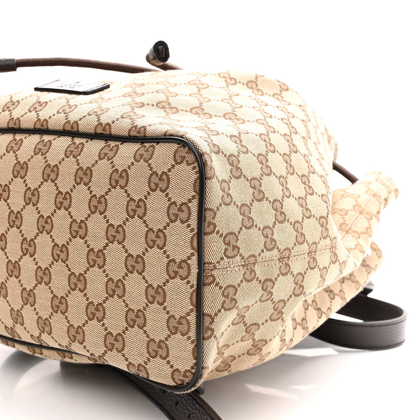 Monogram Dollar Calfskin O Drawstring Backpack Beige Ebony Testa di Moro Dark Chocolate