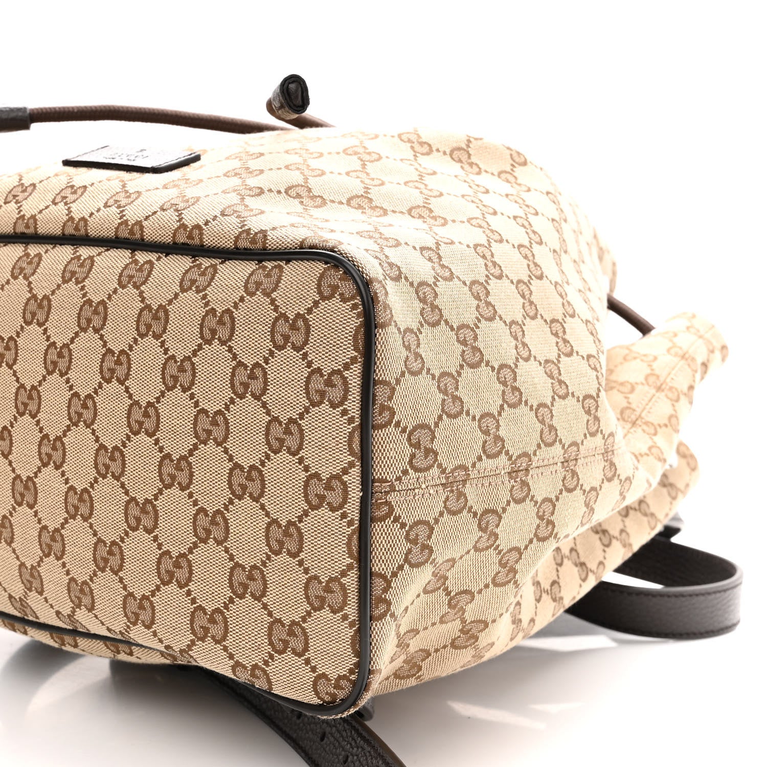 Gucci Monogram Dollar Calfskin O Drawstring Backpack Beige Ebony Testa di Moro Dark Chocolate 10 of 10