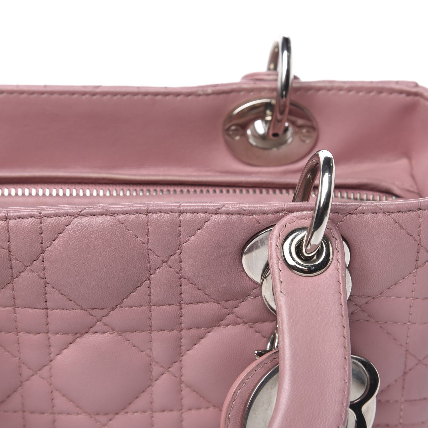 Christian Dior Lambskin Cannage Medium Lady Dior Pink 10 of 16