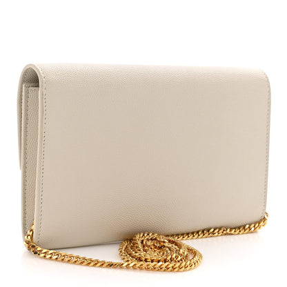 Saint Laurent Grain De Poudre Monogram Uptown Chain Wallet Crema Soft 4 of 10