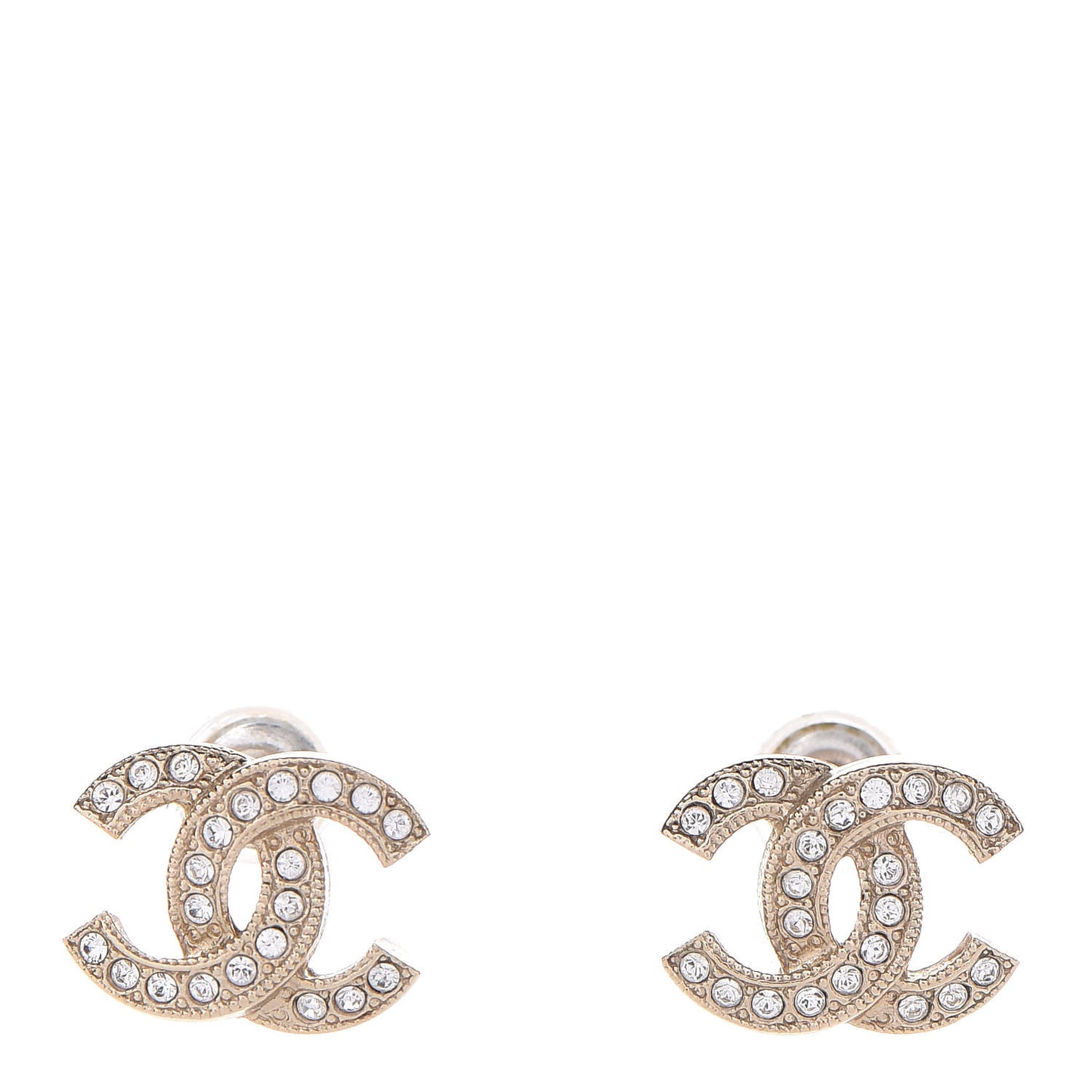 Crystal Mini CC Earrings Gold