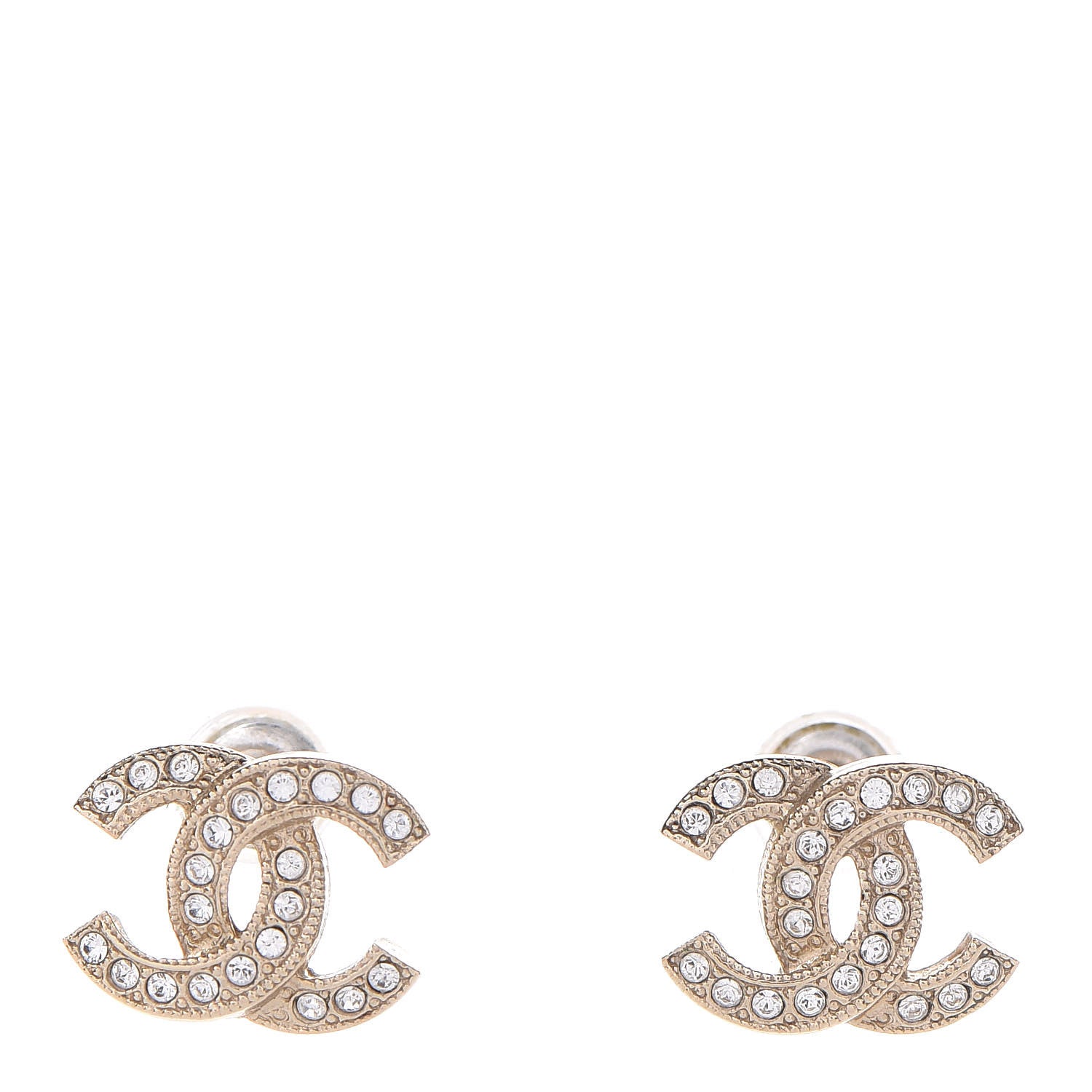 Chanel Crystal Mini CC Earrings Gold 1 of 5
