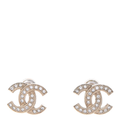 Chanel Crystal Mini CC Earrings Gold 1 of 5