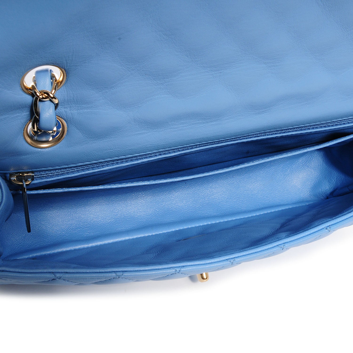 Chanel Lambskin Valentine Charms Medium Flap Baby Blue 5 of 10