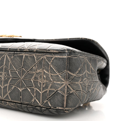 Chanel Metallized Effect Embossed Calfskin Quilted Paris Moscou Moujik Flap Black 10 of 12