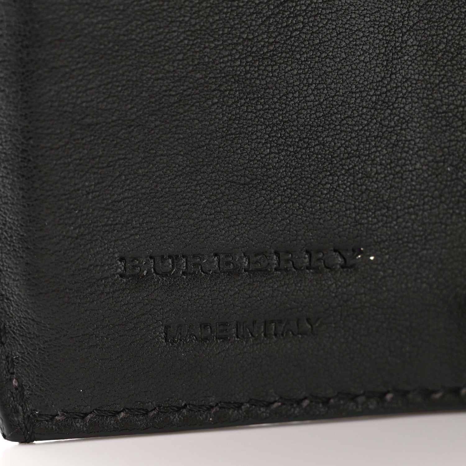 Burberry Grainy Calfskin House Check Wellington Wallet Mahogany Black 7 of 7