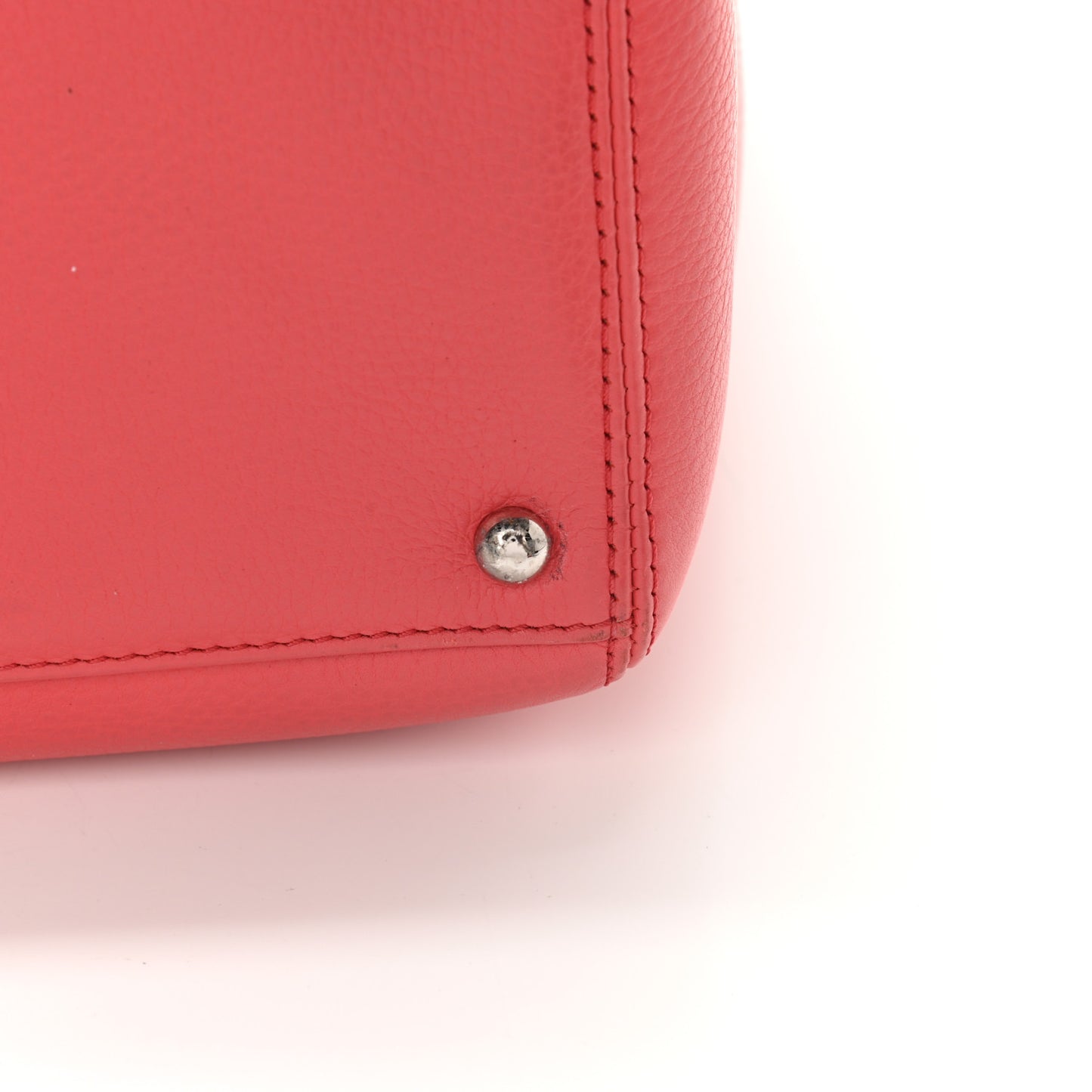 Calfskin Cerf Executive Shopper Tote Coral