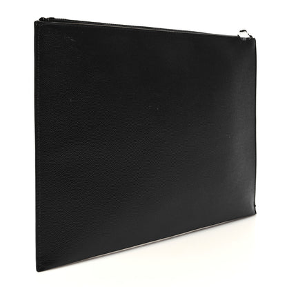 Saint Laurent Grain De Poudre Zipped Tablet Holder Black 3 of 10