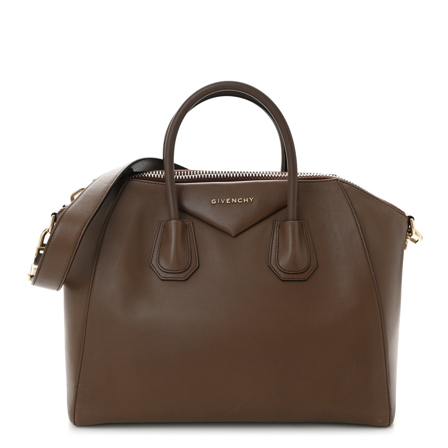 Shiny Lord Calfskin Medium Antigona Brown