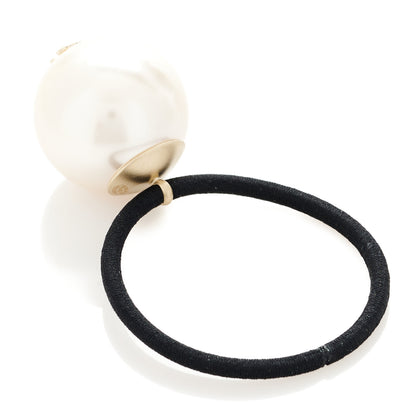 Chanel Pearl CC Hair Tie Black White 2 of 4