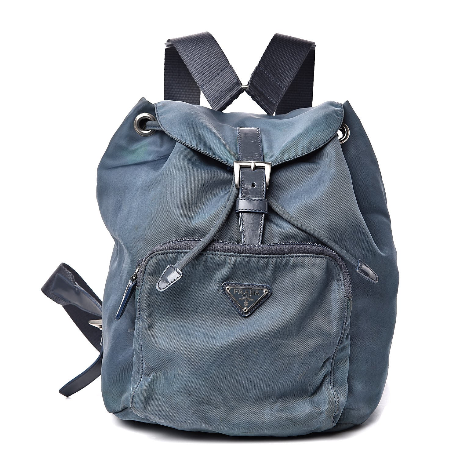 Prada Nylon Vela Cinch Backpack Blue 1 of 17