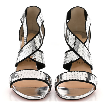 Christian Louboutin Nappa Sequin Xili 100 Disco Ball Sandal Pumps 39.5 Black 3 of 7