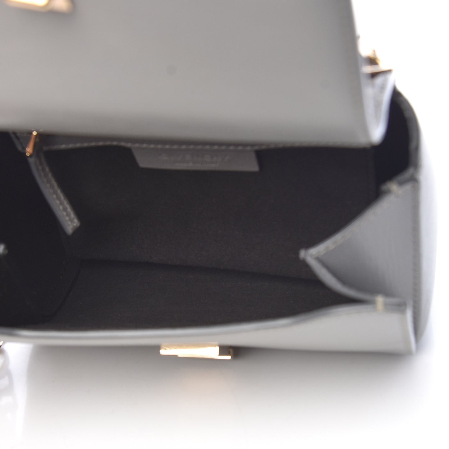 Textured Calfskin Mini Pandora Box Chain Crossbody Bag Grey