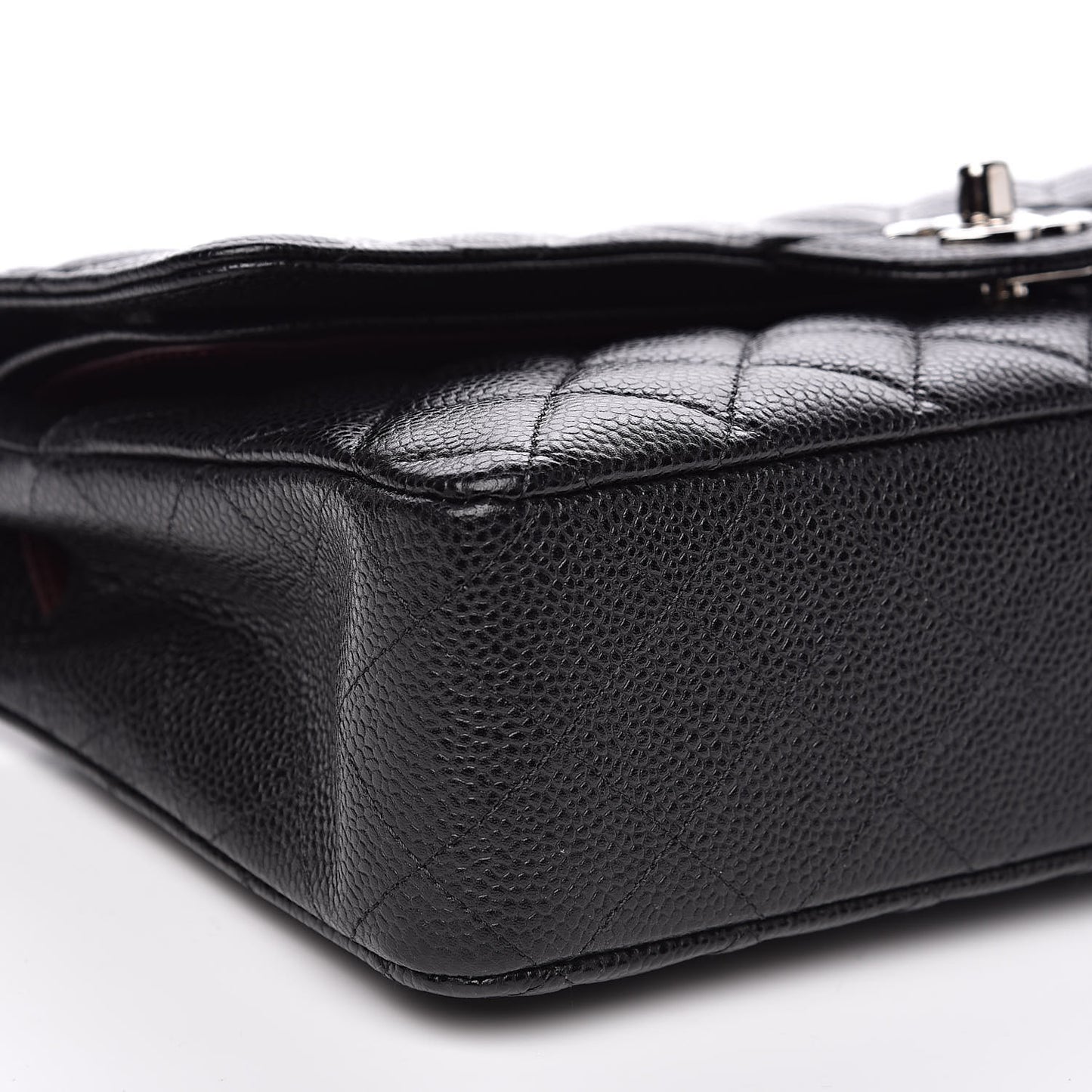 Caviar Quilted Medium Double Flap Black