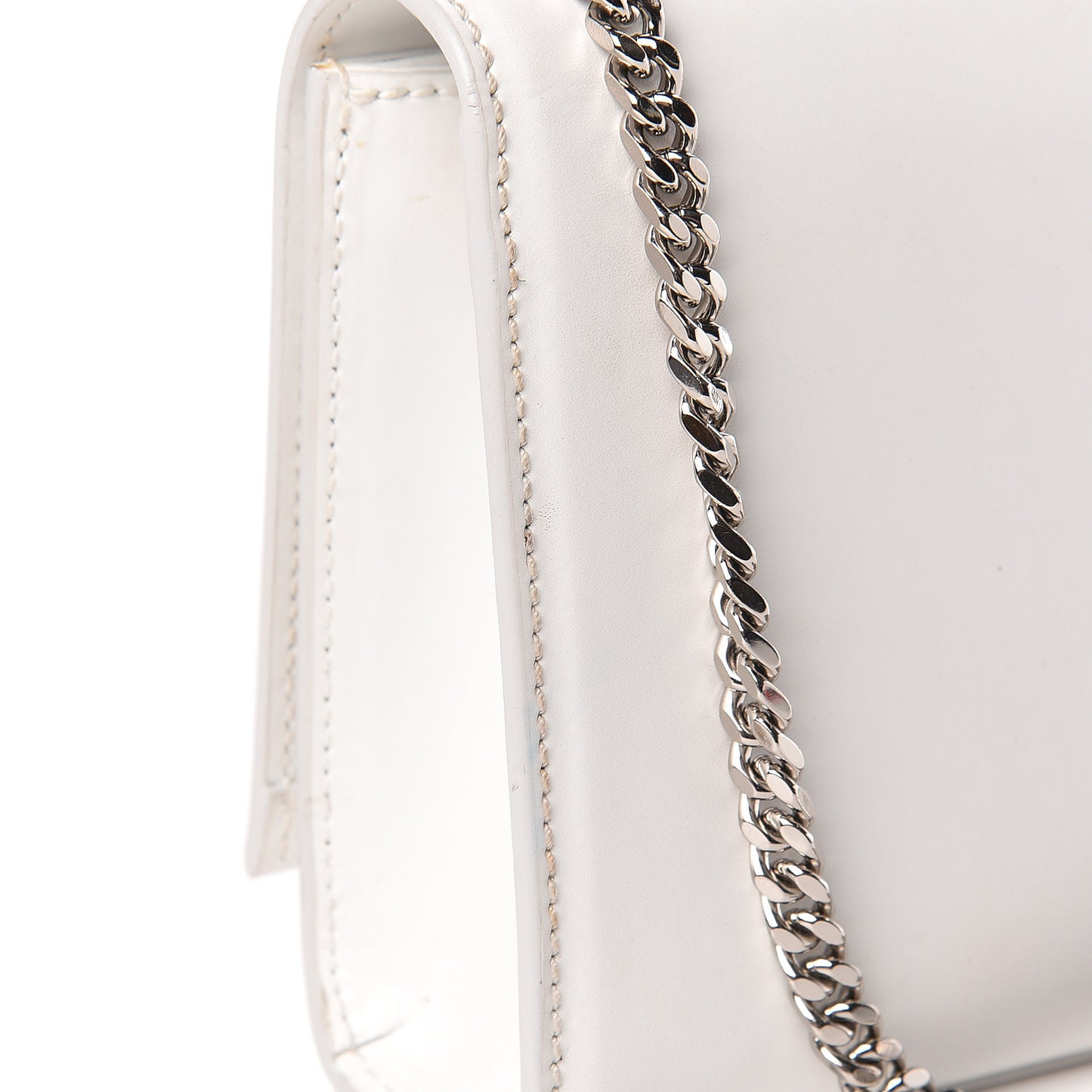 Smooth Calfskin Small Monogram Kate Satchel Optical White