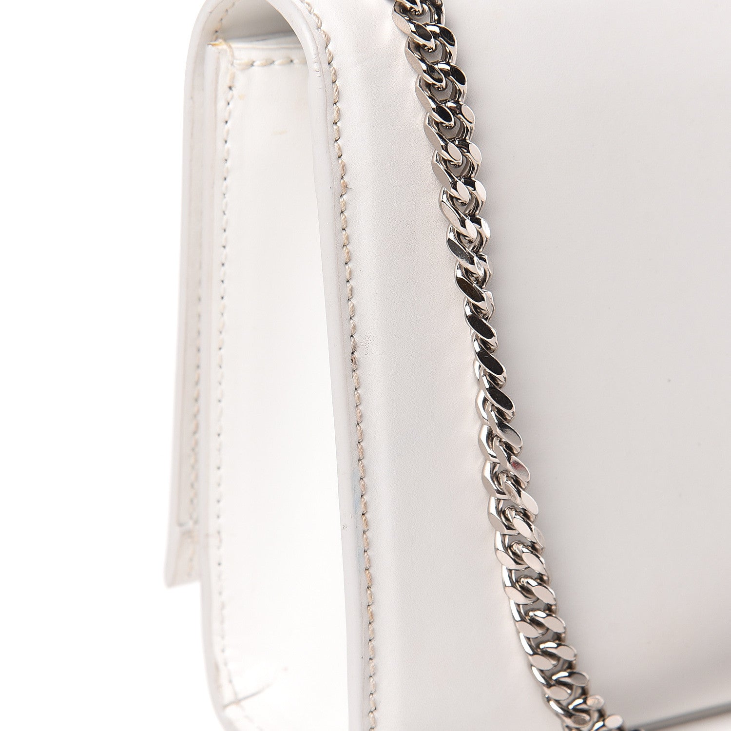 Saint Laurent Smooth Calfskin Small Monogram Kate Satchel Optical White 12 of 15