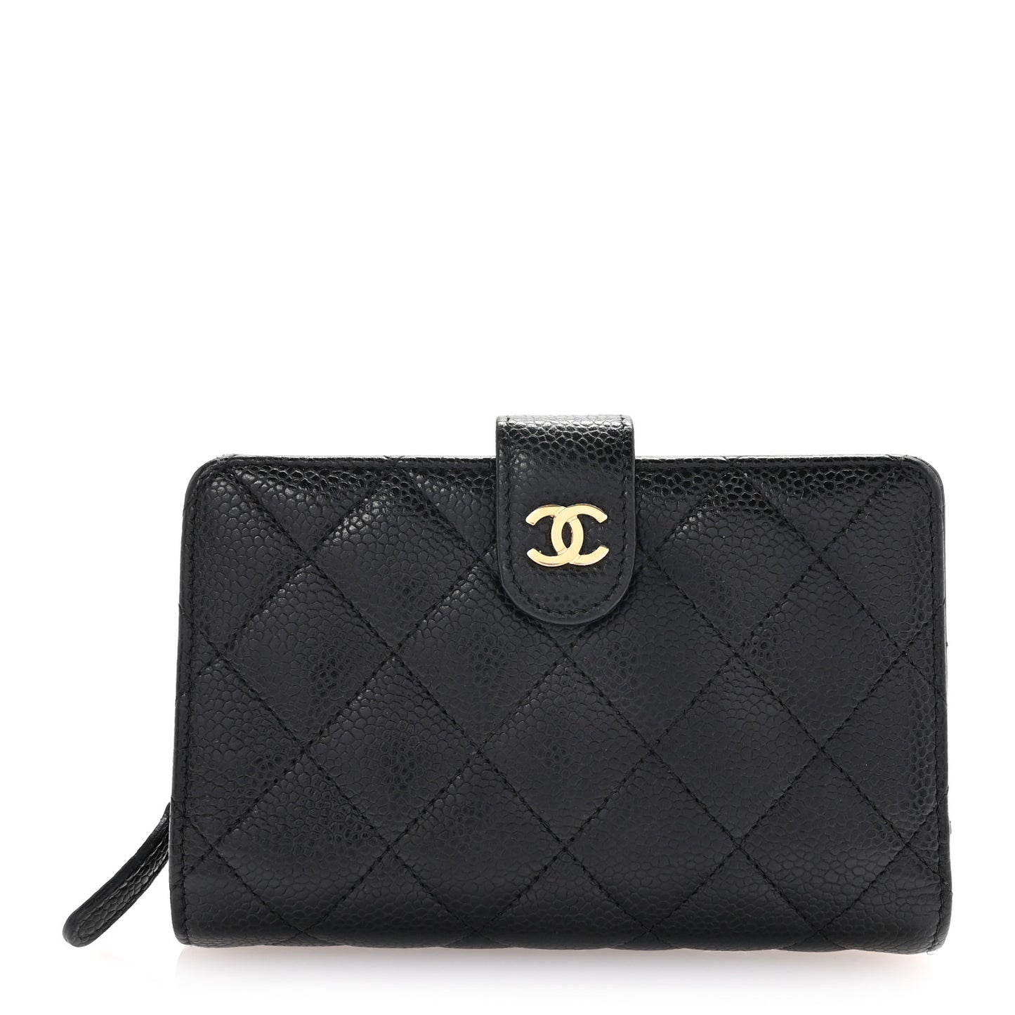 Caviar Quilted CC French Wallet Black