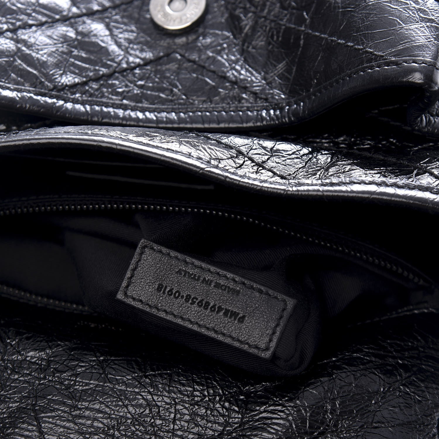Saint Laurent Crinkled Calfskin Matelasse Monogram Medium Niki Chain Satchel Black 7 of 10