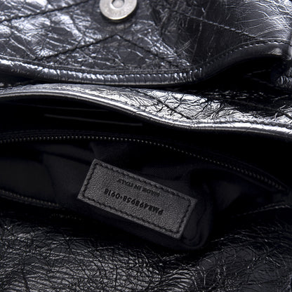 Saint Laurent Crinkled Calfskin Matelasse Monogram Medium Niki Chain Satchel Black 7 of 10