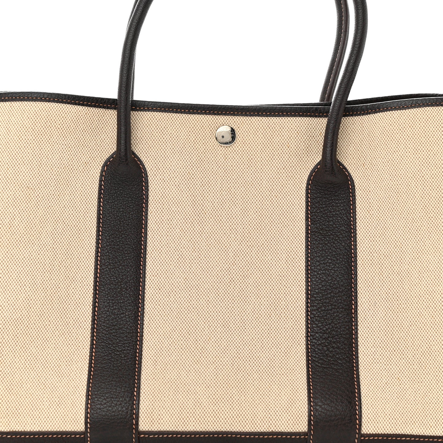 Buffle Skipper Toile Garden Party 36 MM Tote Marron Fonce