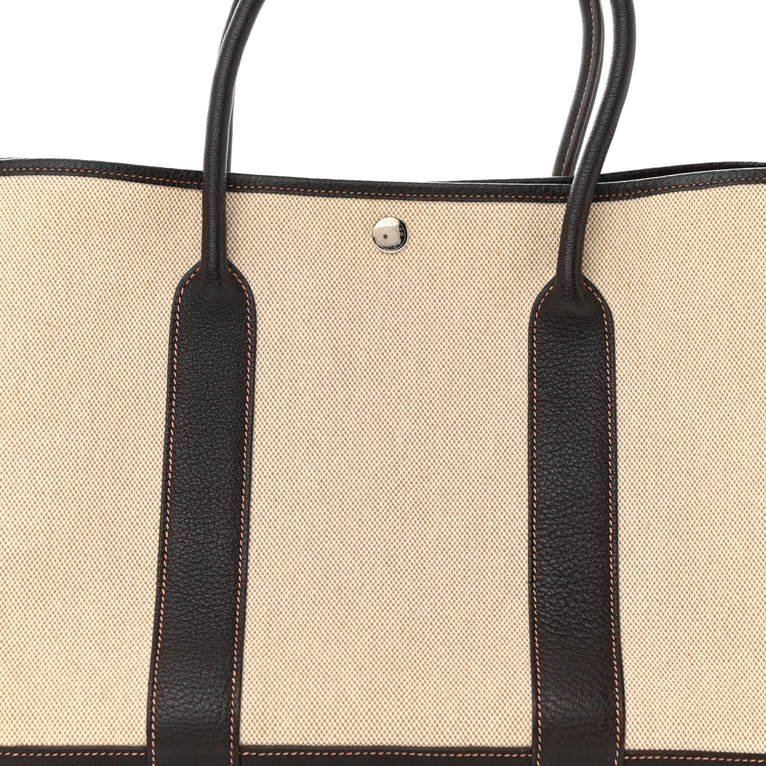 Hermes Buffle Skipper Toile Garden Party 36 MM Tote Marron Fonce 8 of 10