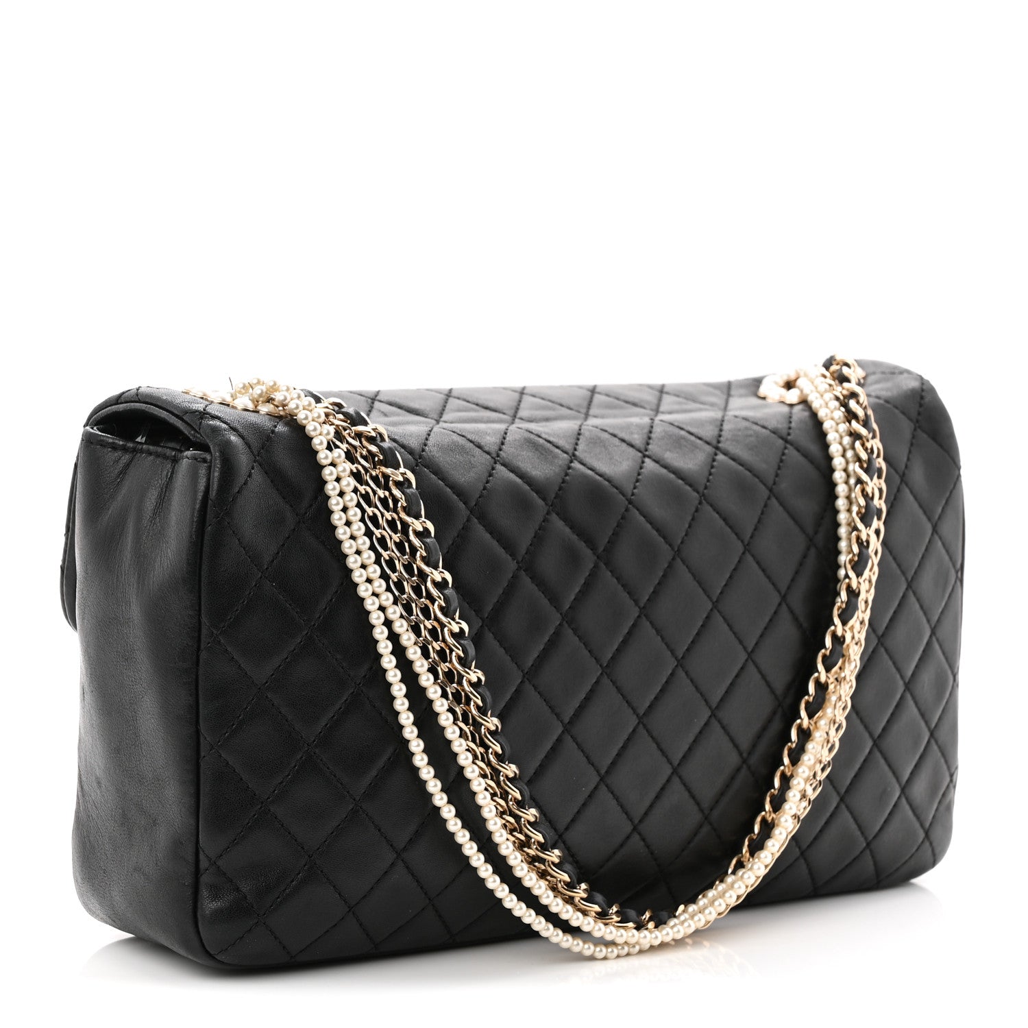 Chanel Lambskin Medium Westminster Pearl Flap Black 3 of 11