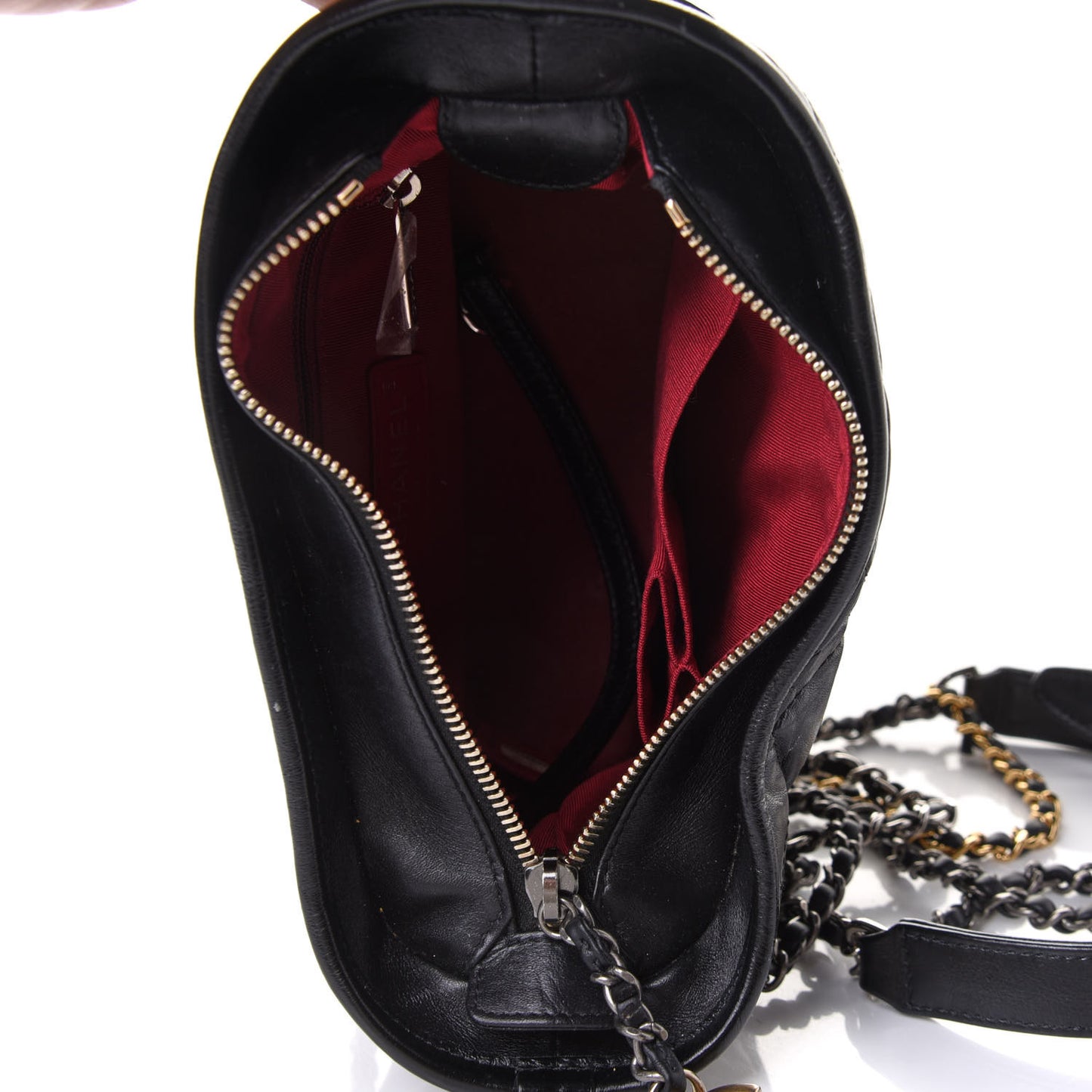 Aged Calfskin Quilted Small Gabrielle Hobo Black