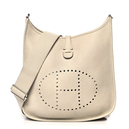 Hermes Taurillon Clemence Evelyne III PM Craie 1 of 14