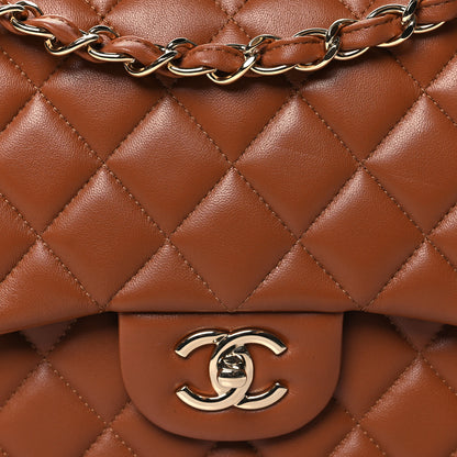 Chanel Lambskin Quilted Jumbo Double Flap Brown 8 of 12