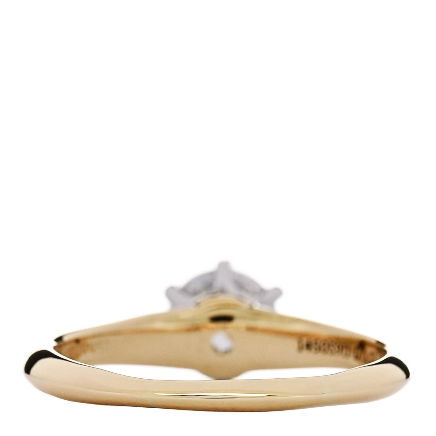18K Yellow Gold Platinum Diamond .53ct Solitaire Engagement Ring 46 3.75