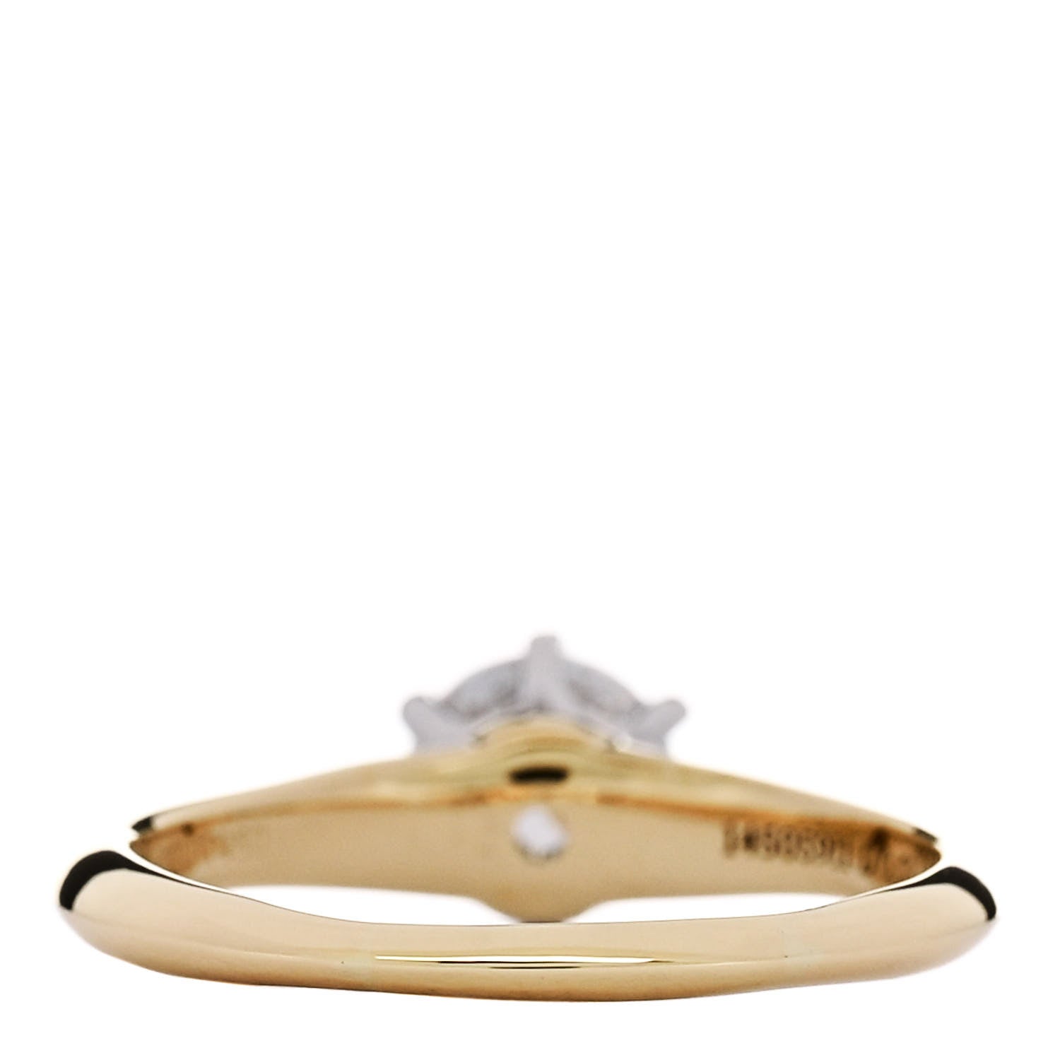 Tiffany 18K Yellow Gold Platinum Diamond .53ct Solitaire Engagement Ring 46 3.75 4 of 7