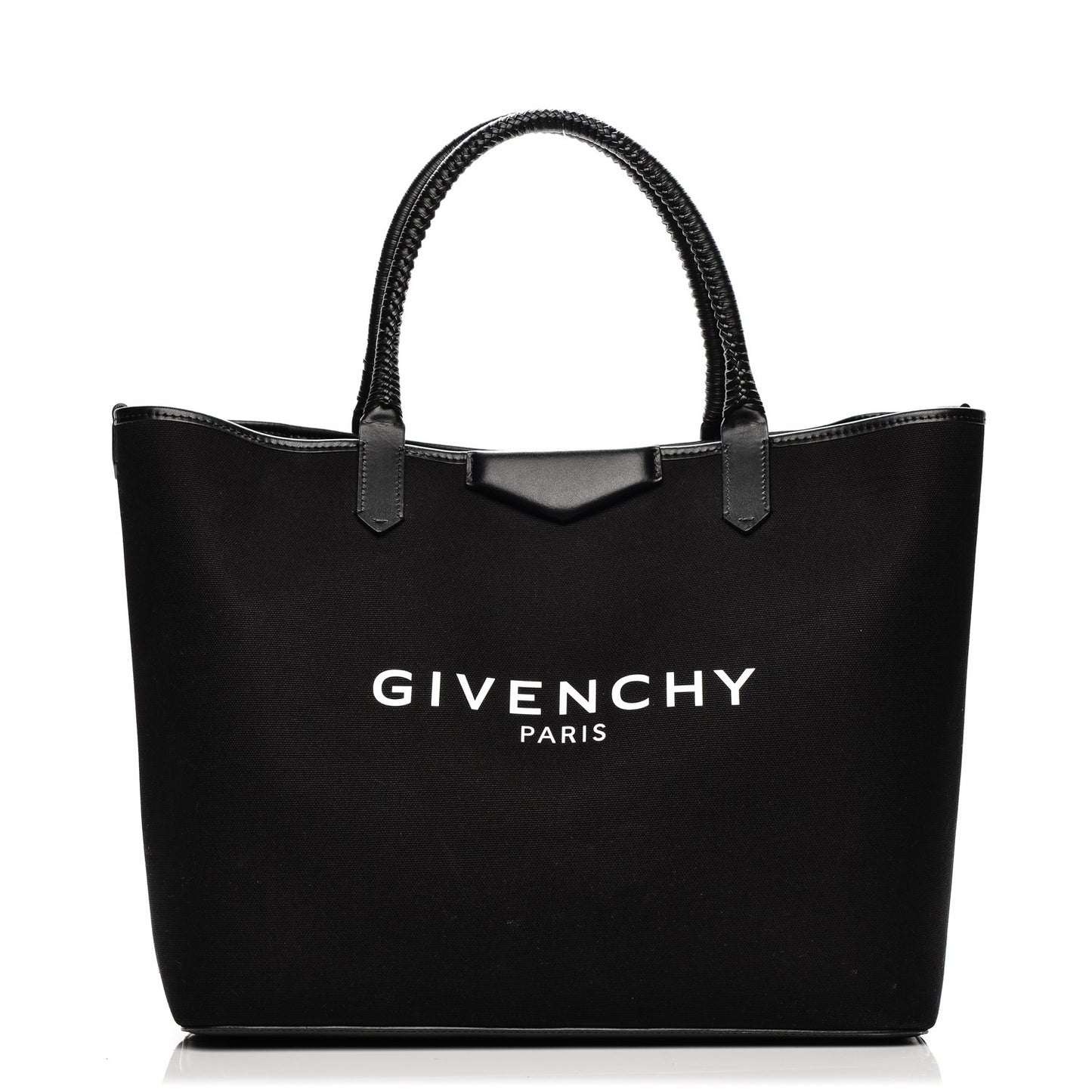 Canvas Medium Antigona Logo Tote Black