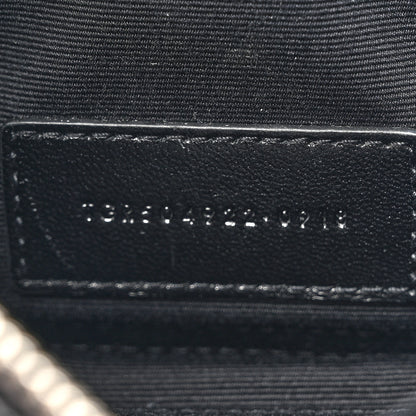 Saint Laurent Grain De Poudre Chevron Monogram Bill Pouch Black 7 of 9