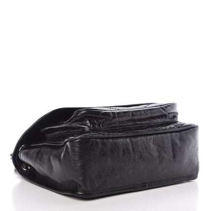 Saint Laurent Crinkled Calfskin Matelasse Monogram Medium Niki Chain Satchel Black 4 of 8
