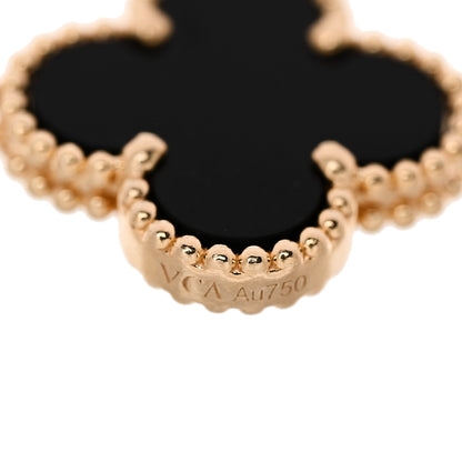 Van Cleef & Arpels 18K Yellow Gold Black Onyx 5 Motifs Vintage Alhambra Bracelet 4 of 4