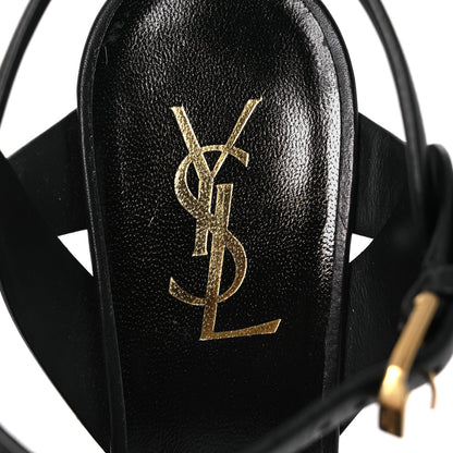 Saint Laurent Calfskin Tribute 105 Platform Sandals 38.5 Black 9 of 13
