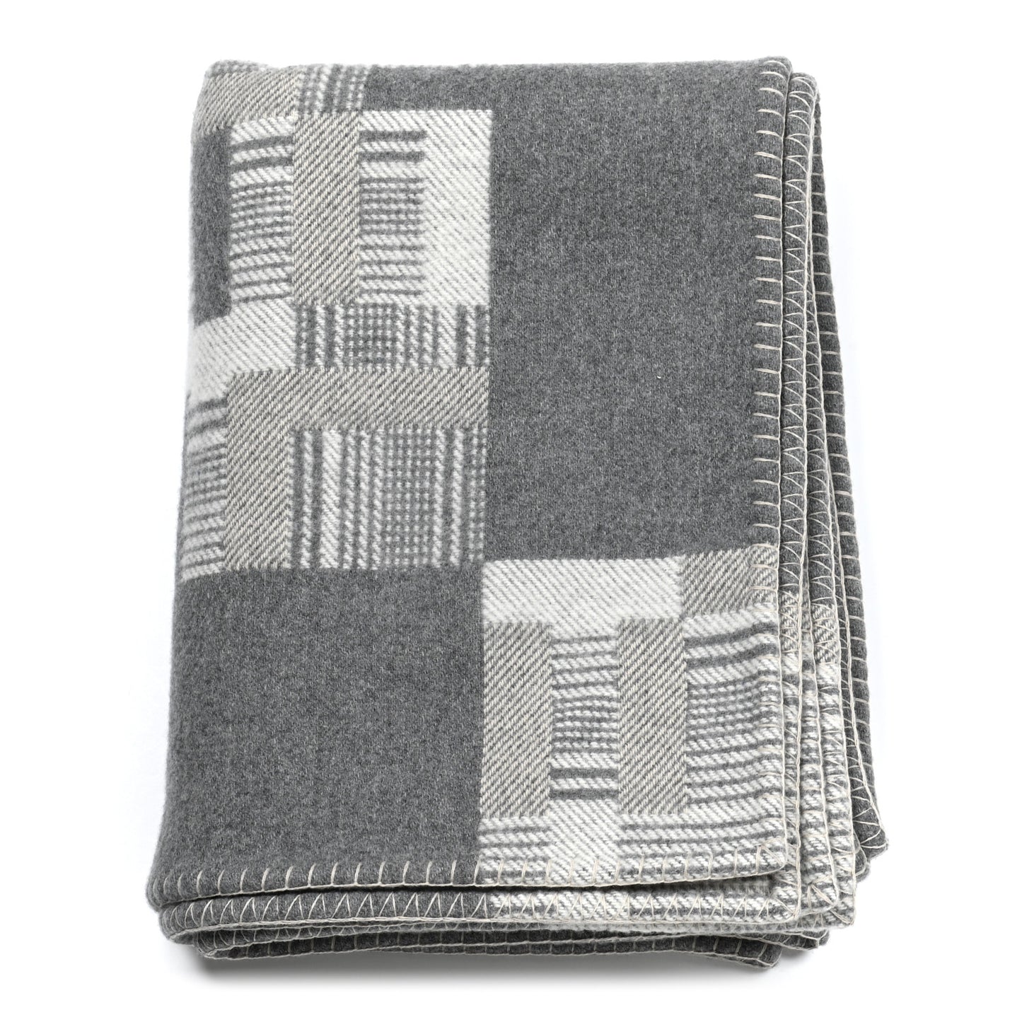 Wool Cashmere Avalon Paper Block Blanket Gris Acier