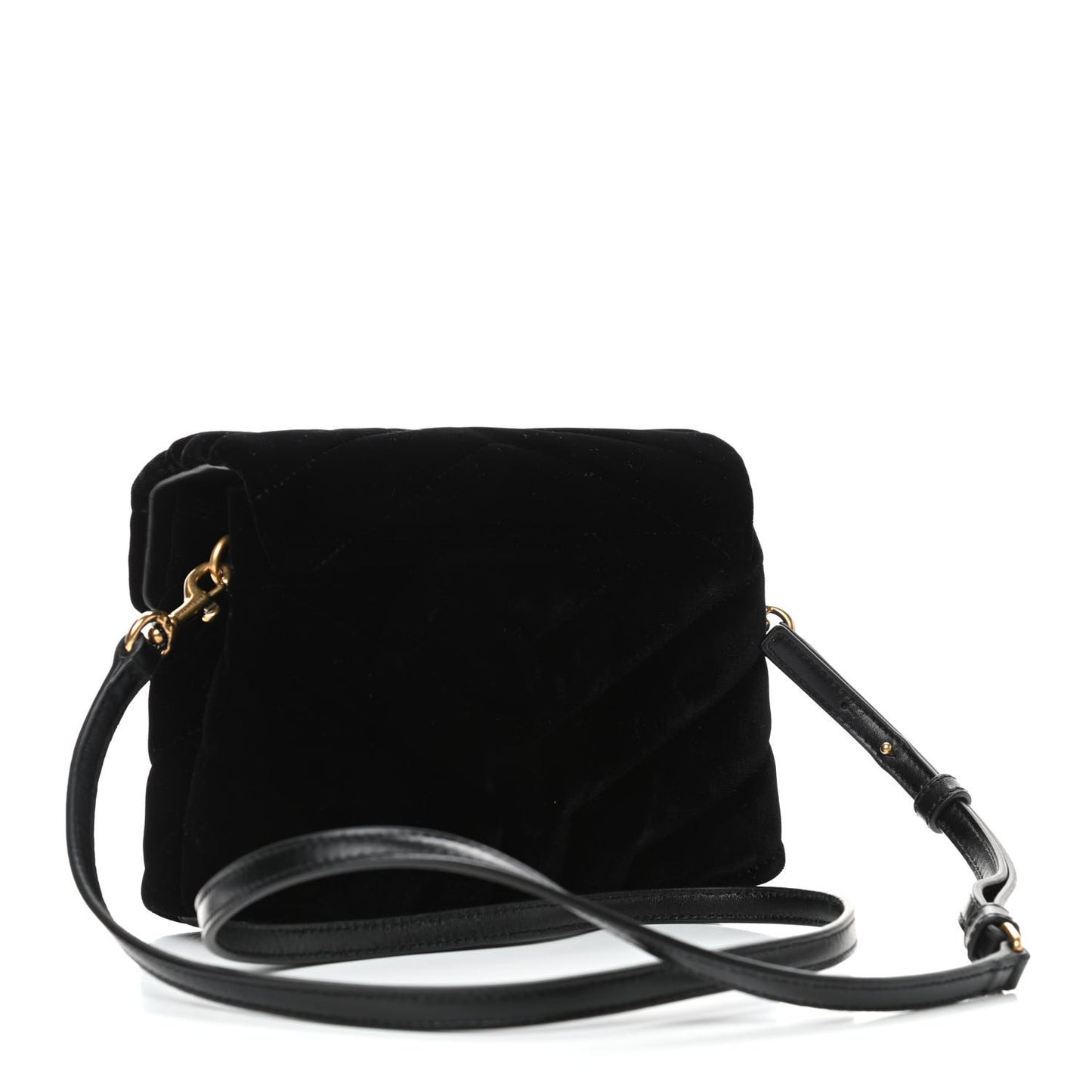 Velvet Y Quilted Monogram Toy Loulou Chain Satchel French Black