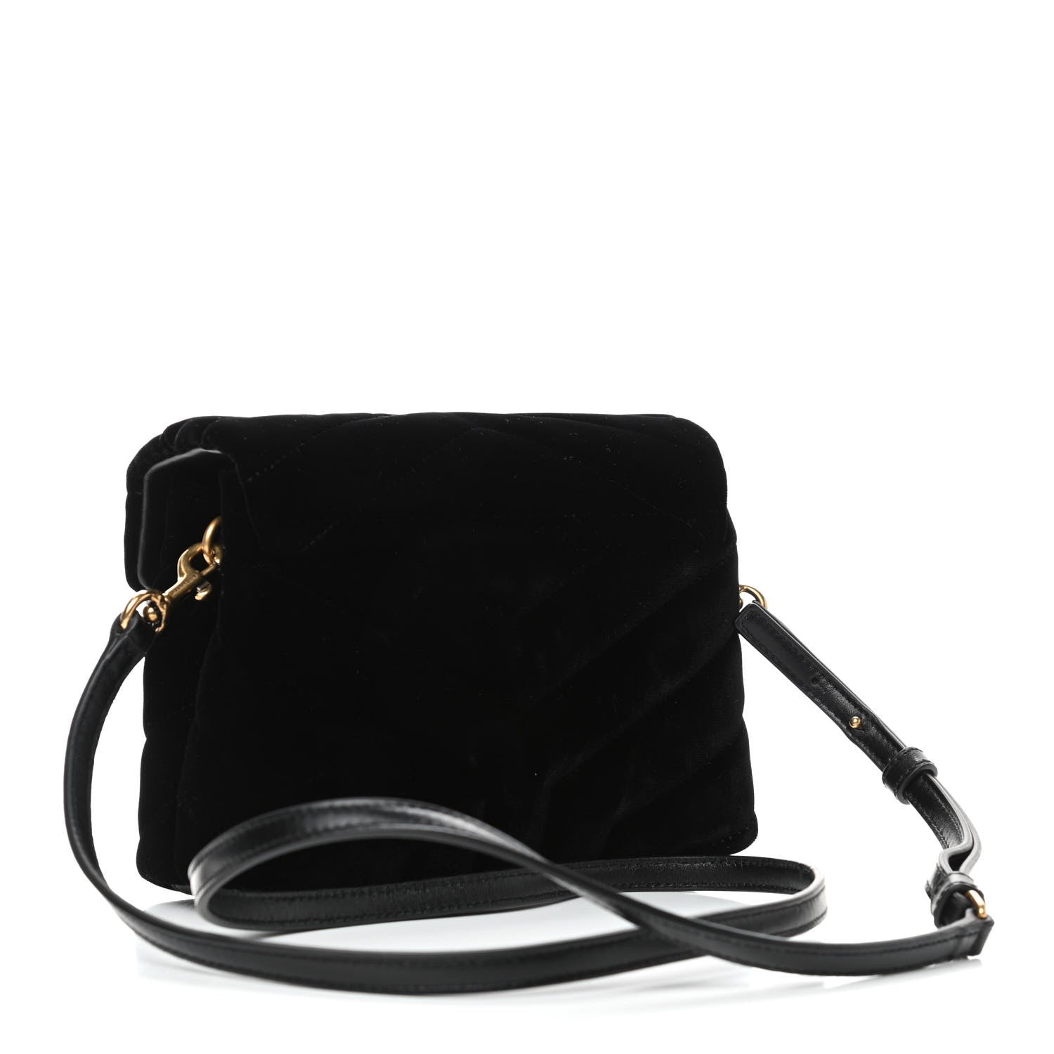 Saint Laurent Velvet Y Quilted Monogram Toy Loulou Chain Satchel French Black 2 of 4