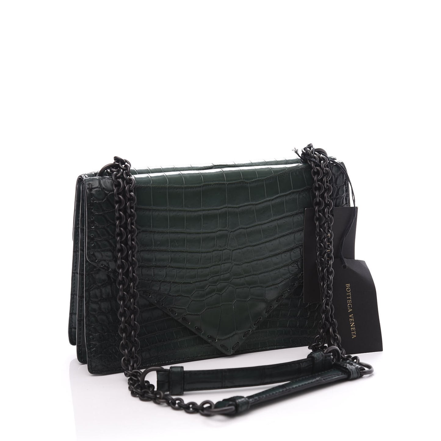 Crocodile Piano Shoulder Bag Dark Green