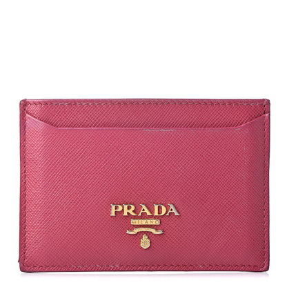 Prada Saffiano Metal Card Case Peonia 1 of 15