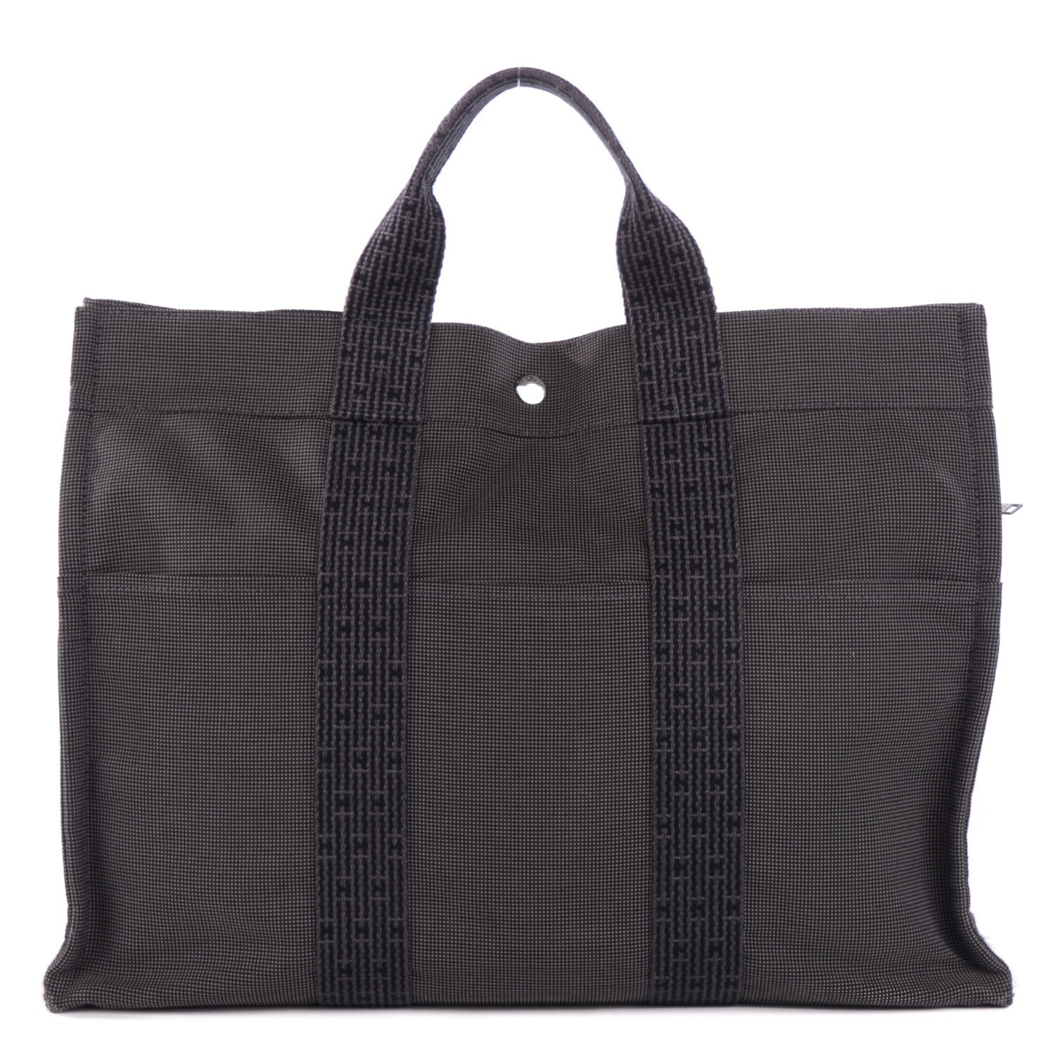Hermes Canvas Herline MM Tote Grey 1 of 13