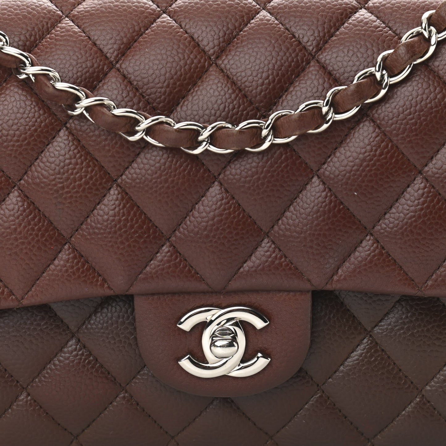 Caviar Quilted Medium Double Flap Burgundy